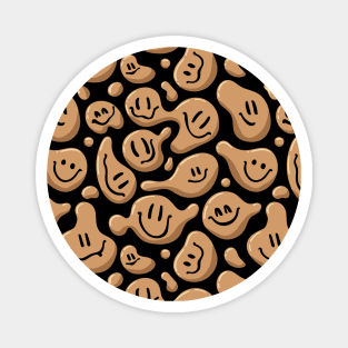 Brown Liquid Smiley Faces Magnet